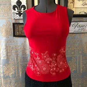 Red Merona sleeveless jersey knit top size